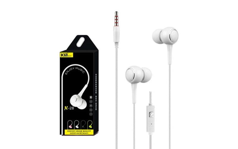 KM – K58 in-ear 3.5mm earphone { 10 mm speaker size //  130 cm cable length // metal }